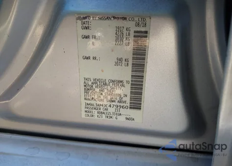 2018 Nissan Altima 2.5 S from USA, damaged, VIN 1N4AL3AP4JC479960